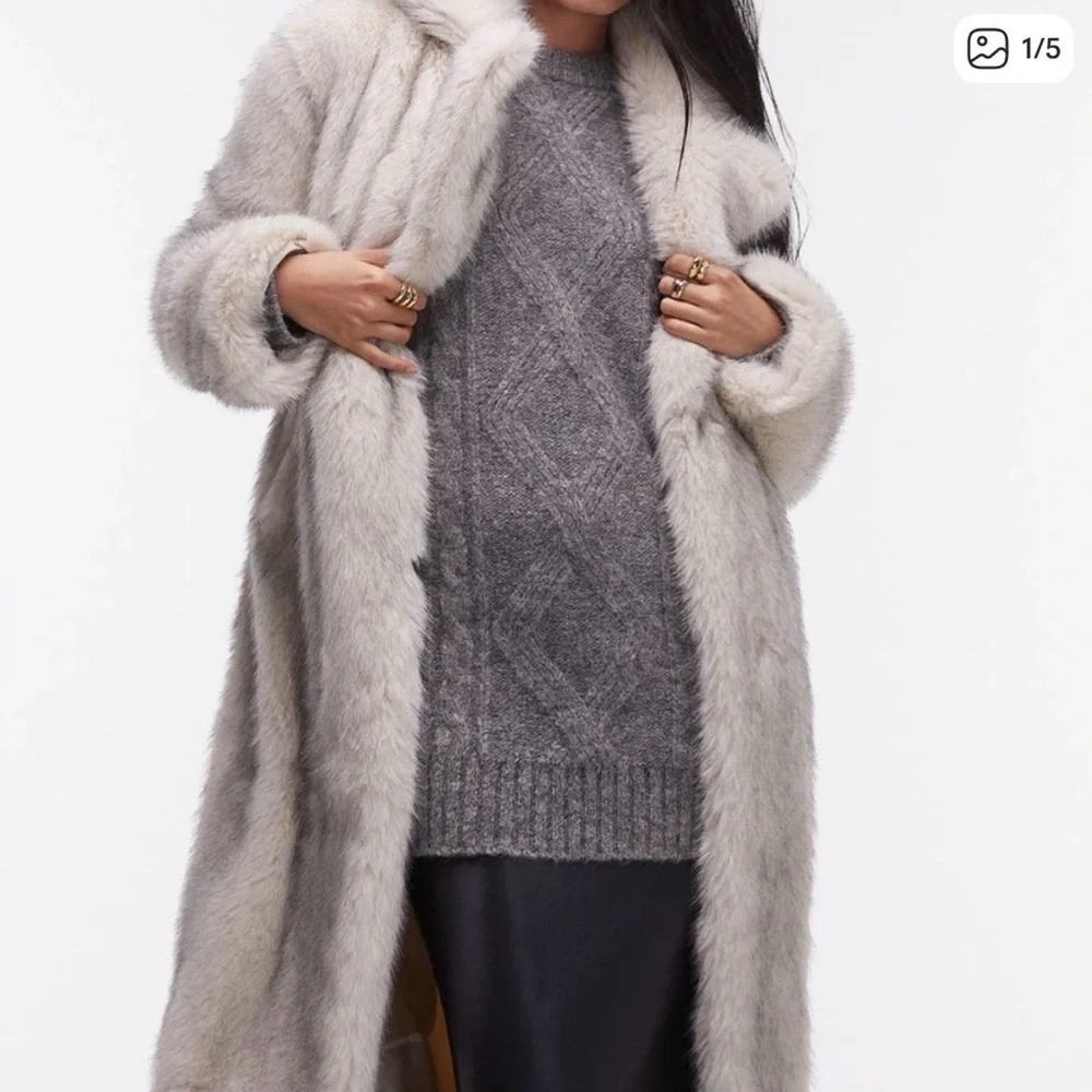 Topshop Long Fur Coat